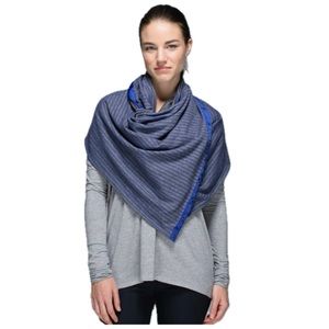 O/S-Lululemon Vinyasa Scarf Reversible Rulu Parallel Stripe Pigment Blue…